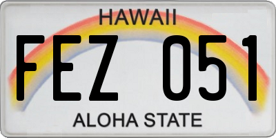 HI license plate FEZ051