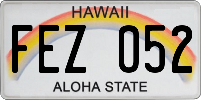 HI license plate FEZ052