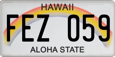 HI license plate FEZ059