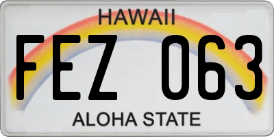 HI license plate FEZ063