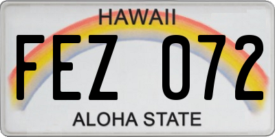 HI license plate FEZ072
