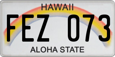 HI license plate FEZ073