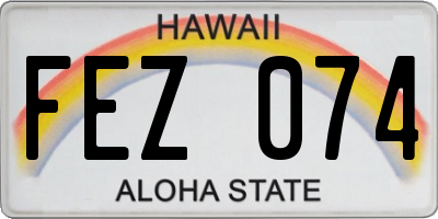 HI license plate FEZ074