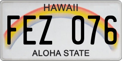 HI license plate FEZ076