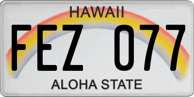 HI license plate FEZ077