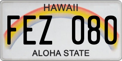 HI license plate FEZ080