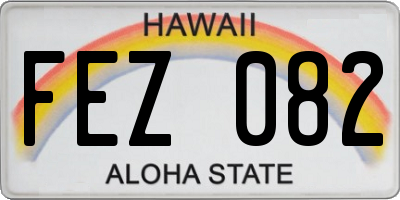 HI license plate FEZ082