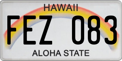 HI license plate FEZ083