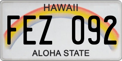 HI license plate FEZ092