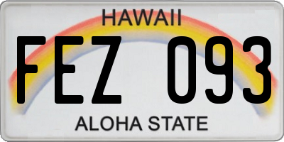 HI license plate FEZ093