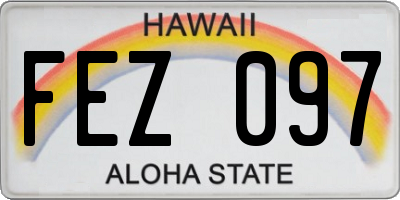 HI license plate FEZ097