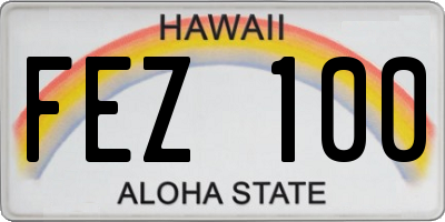 HI license plate FEZ100