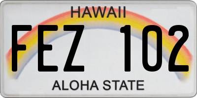 HI license plate FEZ102
