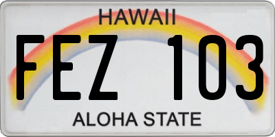 HI license plate FEZ103