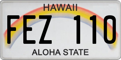 HI license plate FEZ110