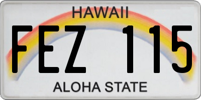HI license plate FEZ115
