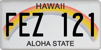 HI license plate FEZ121