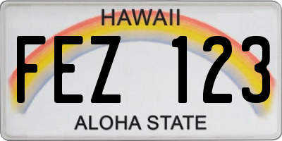 HI license plate FEZ123