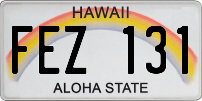 HI license plate FEZ131