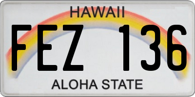 HI license plate FEZ136