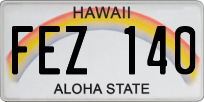 HI license plate FEZ140