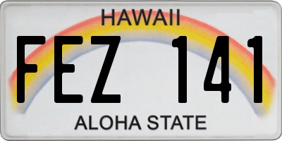 HI license plate FEZ141
