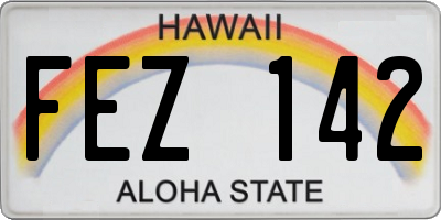 HI license plate FEZ142