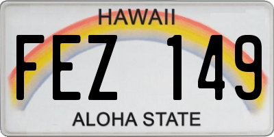 HI license plate FEZ149