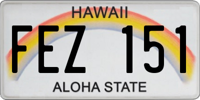 HI license plate FEZ151