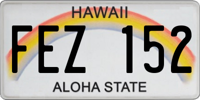 HI license plate FEZ152