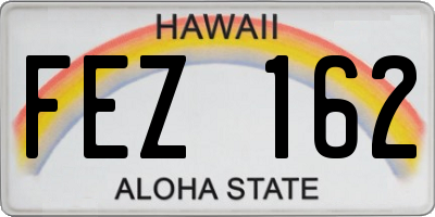 HI license plate FEZ162