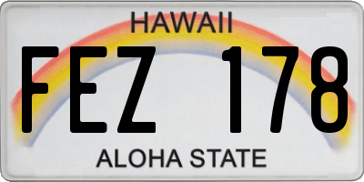 HI license plate FEZ178