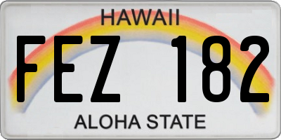 HI license plate FEZ182