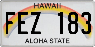 HI license plate FEZ183
