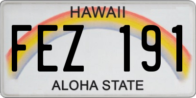 HI license plate FEZ191
