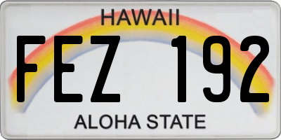 HI license plate FEZ192