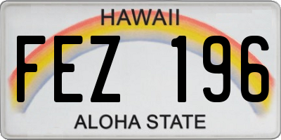 HI license plate FEZ196