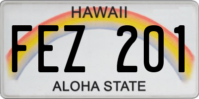 HI license plate FEZ201