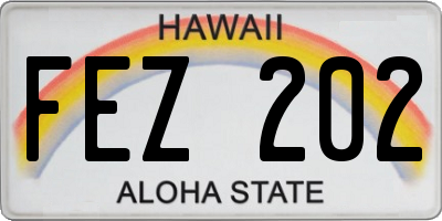 HI license plate FEZ202