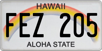 HI license plate FEZ205
