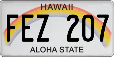 HI license plate FEZ207