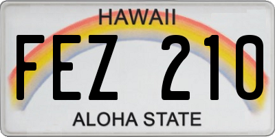 HI license plate FEZ210