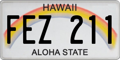 HI license plate FEZ211
