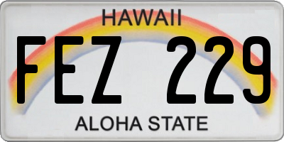HI license plate FEZ229