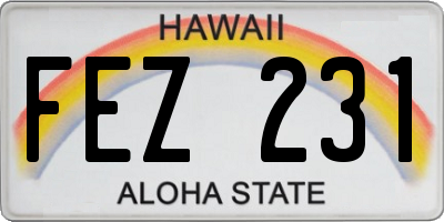 HI license plate FEZ231