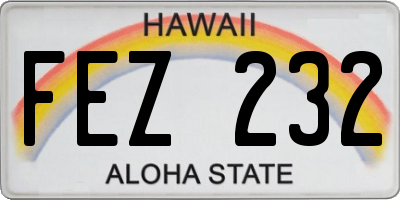 HI license plate FEZ232