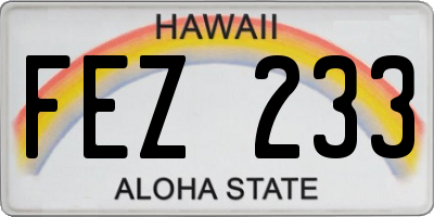 HI license plate FEZ233