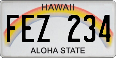 HI license plate FEZ234