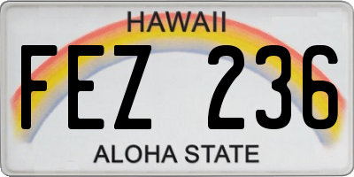 HI license plate FEZ236