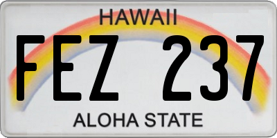 HI license plate FEZ237